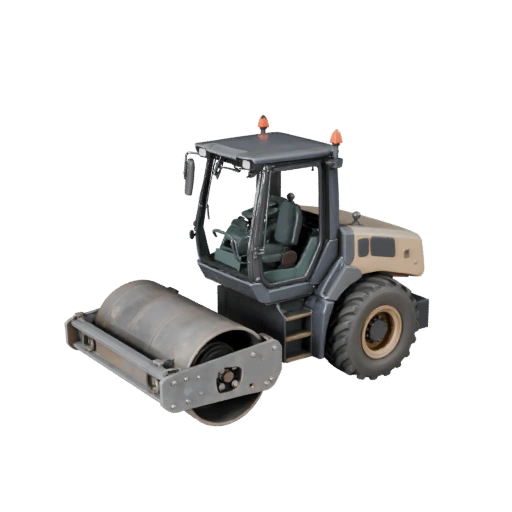 Road Roller 3D Model for Blender - Render Ready Asset