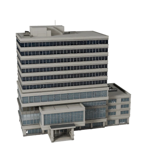 Printable Commercial Office Complex STL 3D Model - Scale Asset