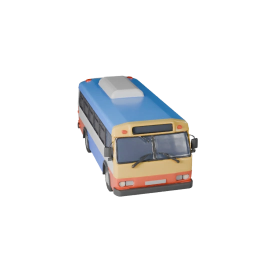Cartoon Stadtbus 3D Modell für stilisierte Spiele PBR Asset
