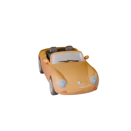 Modèle 3D de Voiture Convertible Dessin Animé pour Jeux Stylisés Actif PBR (Legacy)