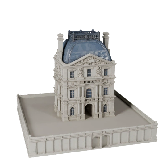 Modèle 3D STL Pyramide du Louvre Imprimable - Asset d'Échelle
