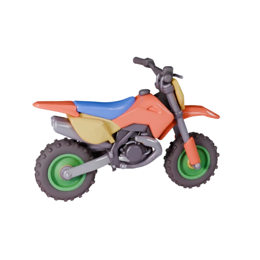 Cartoon Dirt Bike 3D Model for Stylized Games PBR Asset