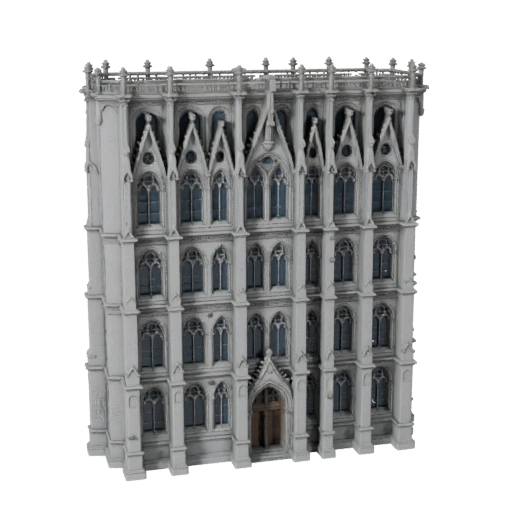 Gotische Fassade 3D-Modell für Blender - Archviz Render-Asset