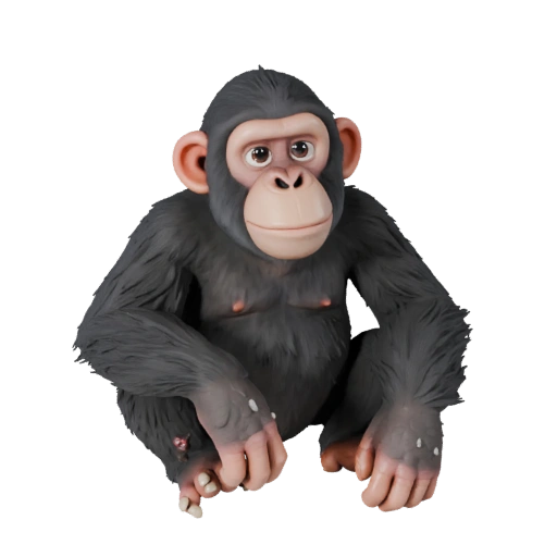 Modelo 3D de Chimpancé de Caricatura - Activo Estilizado para Animación