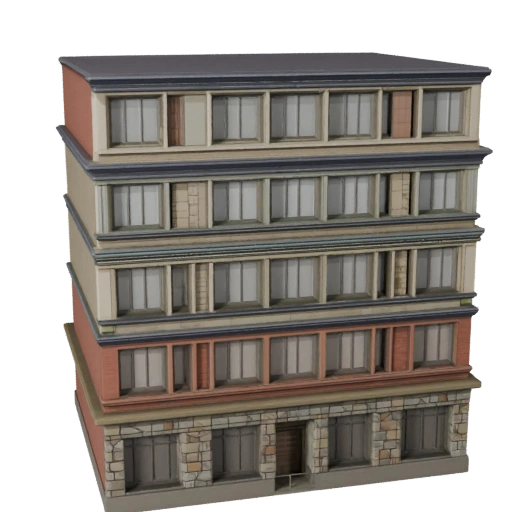نموذج ثلاثي الأبعاد لواجهة حجرية مزخرفة - أصل لعبة للهندسة المعمارية
