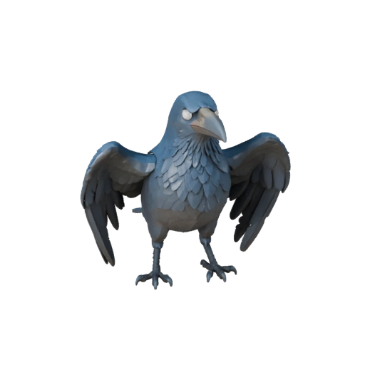Hoher Poly Rabe 3D Modell - Detailliertes STL-Asset zum Drucken