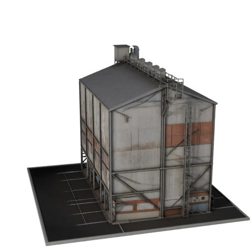 Stylized Grain Silo 3D Model - Game Asset for Architecture