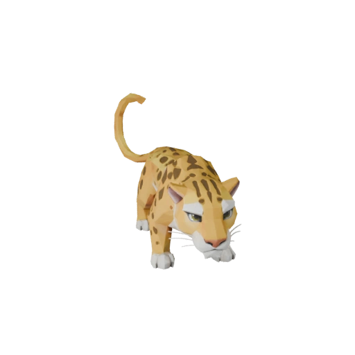 Low Poly Leopard 3D Modell - Unity Game Asset mit FBX | Lizenzfrei