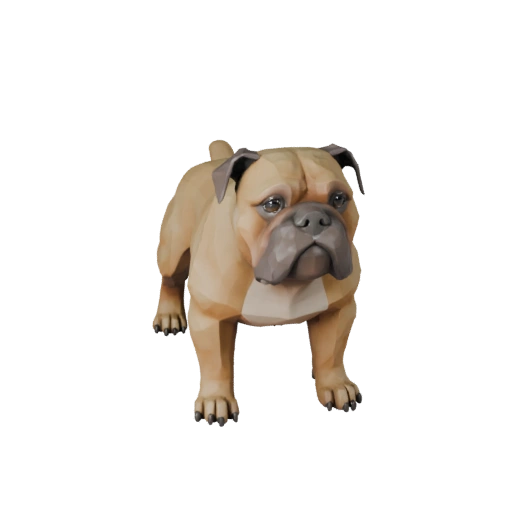 Modelo 3D Perro Bulldog Poligonal Bajo - Asset de Juego Unity con FBX | PBR