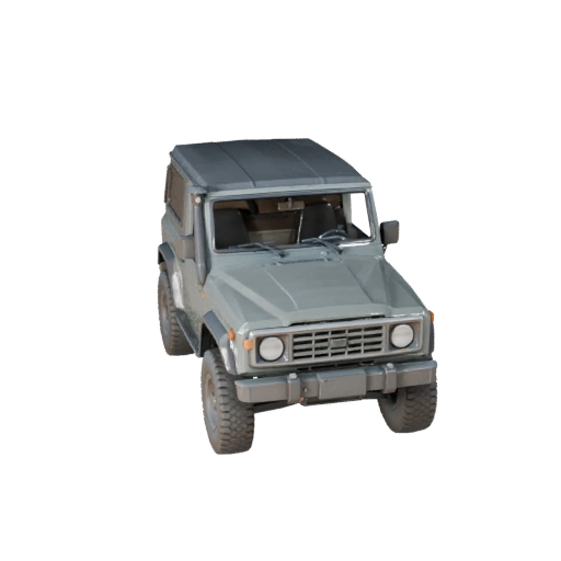 Low Poly Vintage Off-Road SUV 3D Model for Unity & Unreal