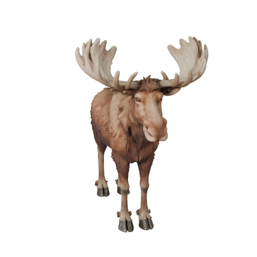 Cartoon Moose 3D Model - Stylized Asset for Animation | Royalty-Free