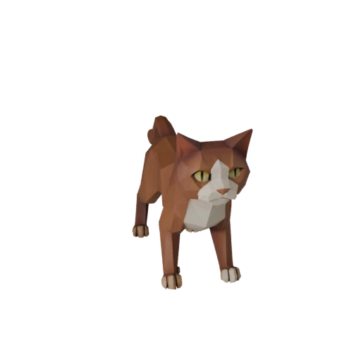 Modèle 3D de Chat Ragdoll Low Poly - Asset de Jeu Unity avec FBX | PBR
