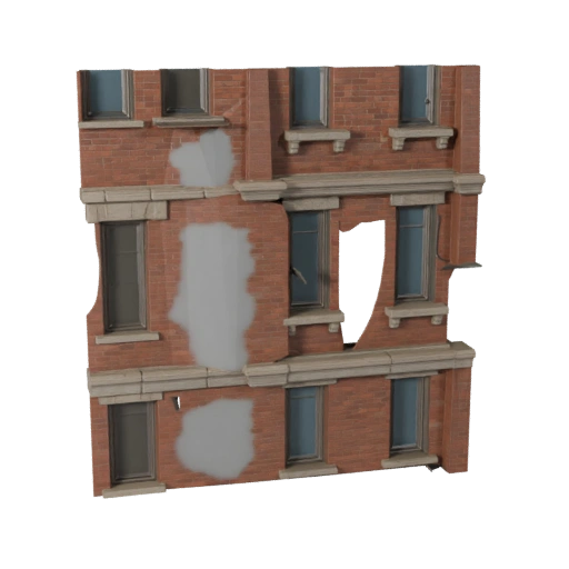 Brick Facade 3D Model for Unity - Game Asset for Architecture
