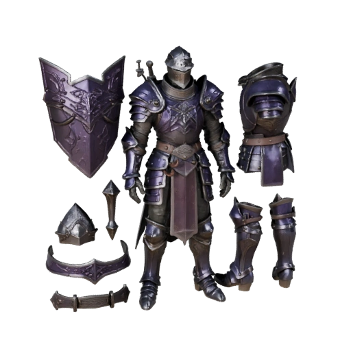 Modelo de Personaje NPJ Caballero Blindado de Fantasía - Articulado