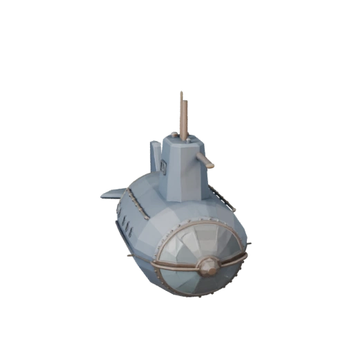 Low Poly Vintage Submarine 3D Model for Unity & Unreal