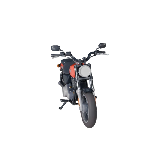Cartoon Cruiser Motorcycle 3D Model for Stylized Games