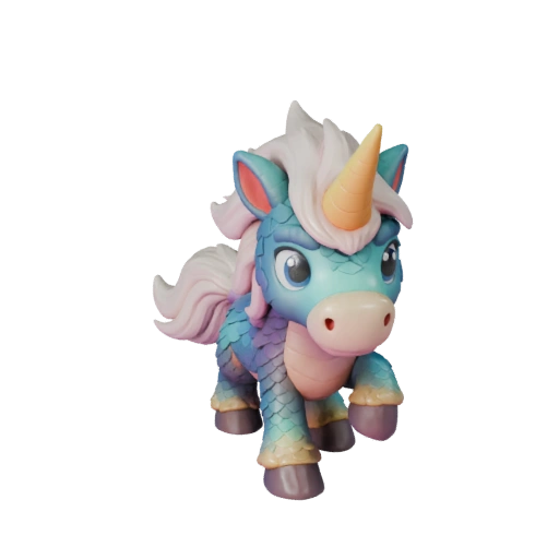 Modelo 3D de Unicórnio de Desenho Animado - Asset Estilizado para Animação | PBR