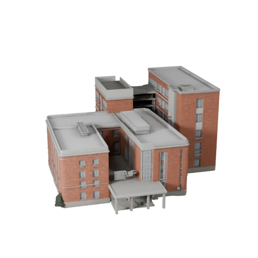 Printable School Building STL 3D Model - Scale Asset