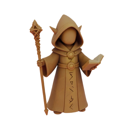 Fantasy Elf Wizard Miniature STL - Stealth