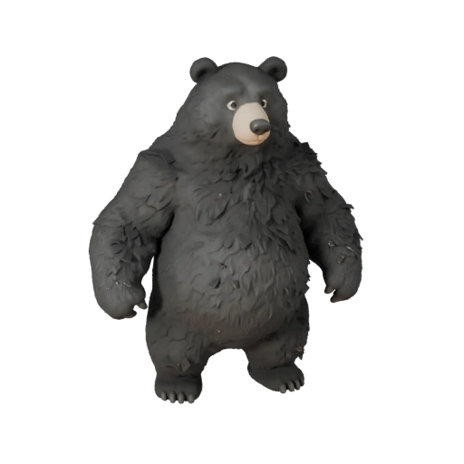 Cartoon Black Bear 3D Model - Stylized Asset for Animation
