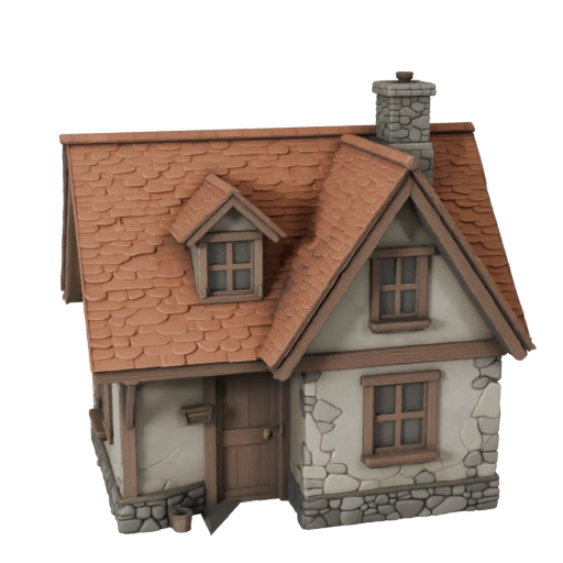 Printable Cottage STL 3D Model - Printable Scale Asset