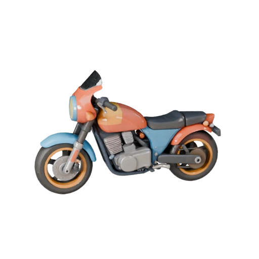 Cartoon Motorrad 3D Modell für stilisierte Spiele PBR Asset