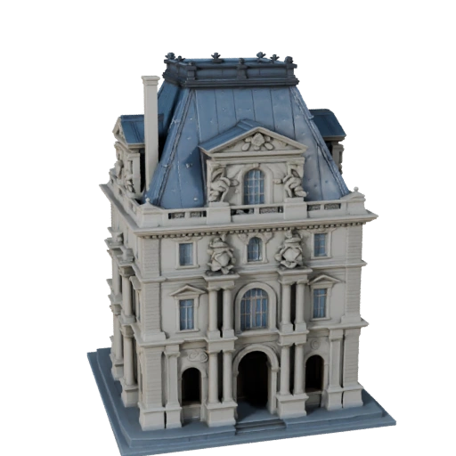 Modèle 3D de la Pyramide du Louvre pour Blender - Asset de Rendu