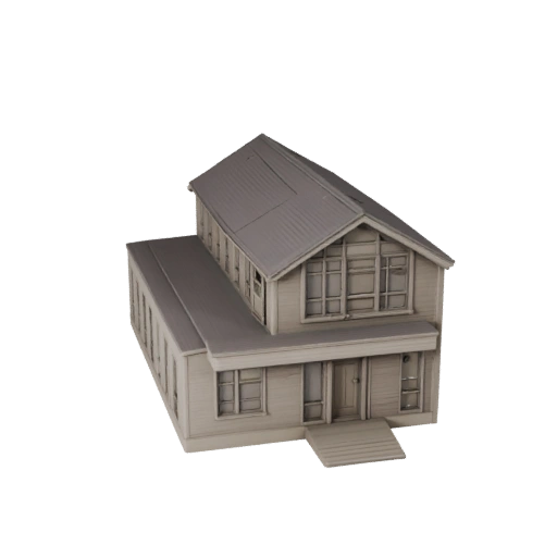 Printable Mountain Cabin STL 3D Model - Scale Asset