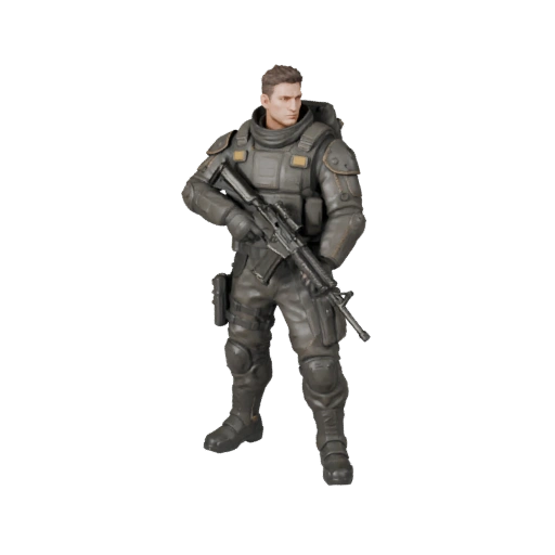 Sci-Fi Command Soldier Character Model - Rigged