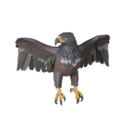 Modèle 3D Aigle Harpie Low Poly - Asset de Jeu Unity avec FBX | PBR