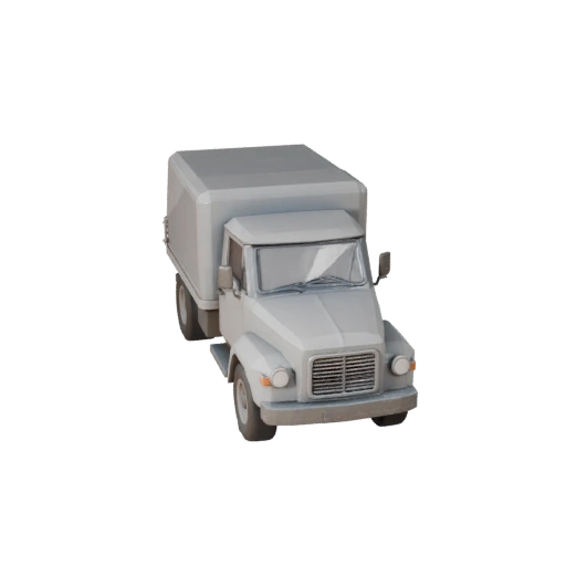 Low Poly Vintage Cargo Truck 3D Model for Unity & Unreal