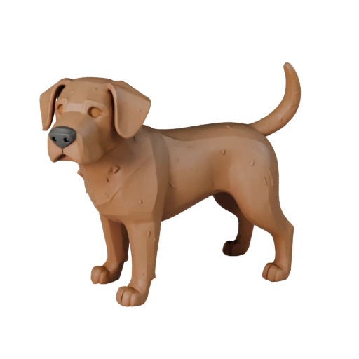 Hund STL 3D-Modell für den Druck PBR Tier-Asset für die Produktion