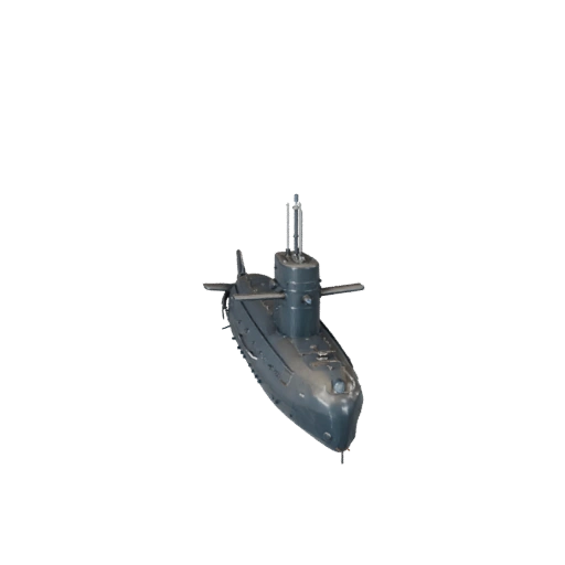 Vintage Submarine 3D Model for Blender - Realistic PBR
