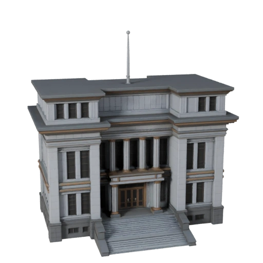 Низкополигональный 3D модель города зал для игр в реальном времени и VR