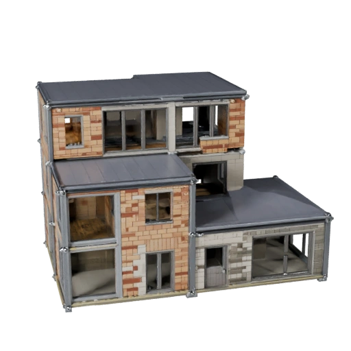 Printable Modular House Kit STL 3D Model - Scale Asset