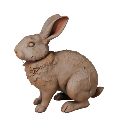 High Poly Rabbit 3D Model - Detailed STL Asset for Printing