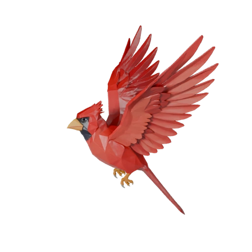 Modèle 3D de Cardinal Low Poly - Asset de Jeu Unity avec FBX | PBR