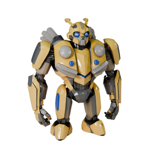 Low Poly Bumblebee 3D Model - Unity Game Asset with FBX | PBR