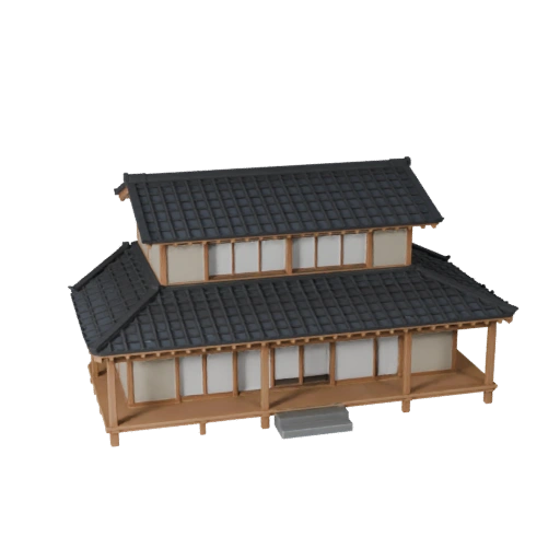 Modelo 3D STL de Casa Japonesa Imprimível - Asset de Escala