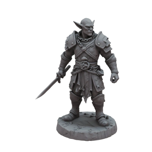 Miniatura STL de Guerreiro Duende de Fantasia - Pose Distribuída