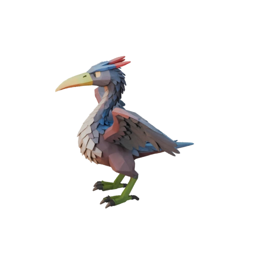 Low Poly Heron 3D Model - Unity Game Asset with FBX | Royalty-Free