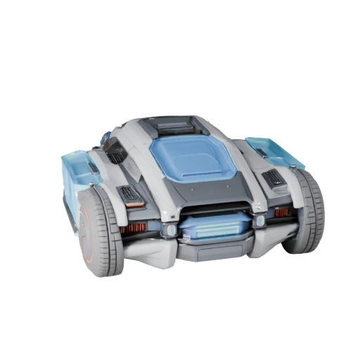 Hover Bus 3D Model for Unity - Low Poly Game Asset