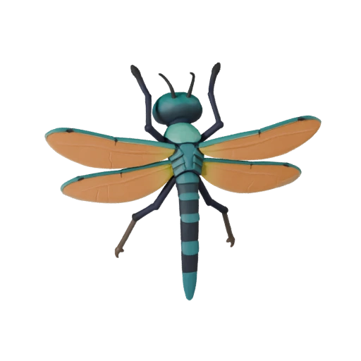 Modèle 3D de Libellule Dessin Animé - Actif Stylisé pour Animation | PBR