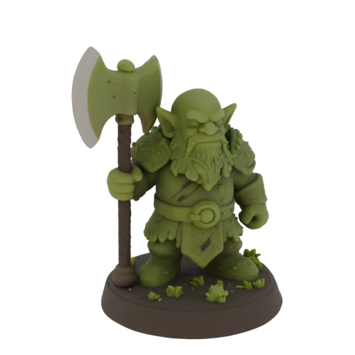 Fantasy Dwarf Barbarian Miniature STL - Victory