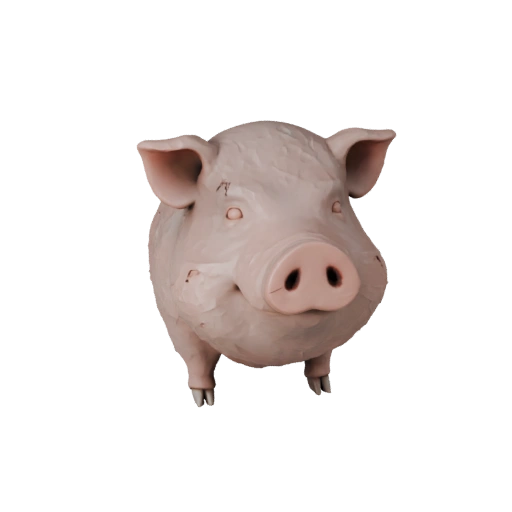 Modelo 3D de Cerdo de Alto Poligonaje - Activo STL Detallado para Impresión | PBR