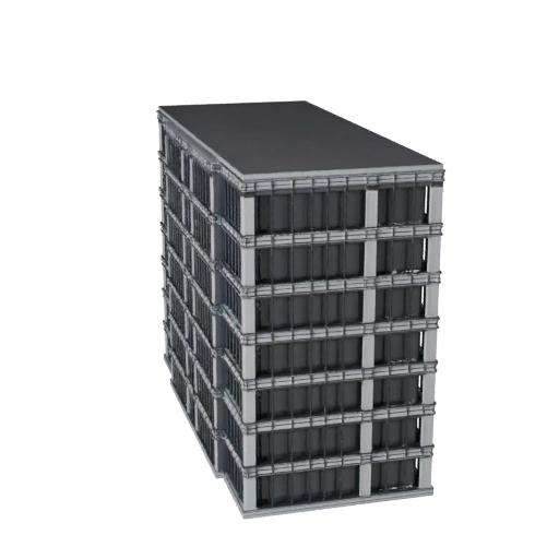Printable Curtain Wall Facade STL 3D Model - Scale Asset