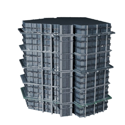 High Poly Curtain Wall Facade 3D Model for Archviz