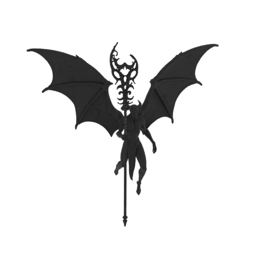 Dark Fantasy Lich Necromancer Miniature STL - Wing Spread