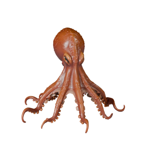 Modelo 3D de Pulpo de Alto Poligonalaje - Recurso STL Detallado para Impresión