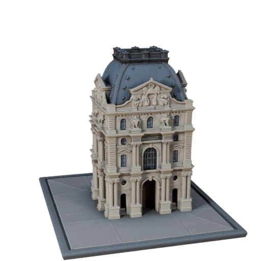 Modèle 3D Stylisé de la Pyramide du Louvre - Asset de Jeu pour l'Architecture